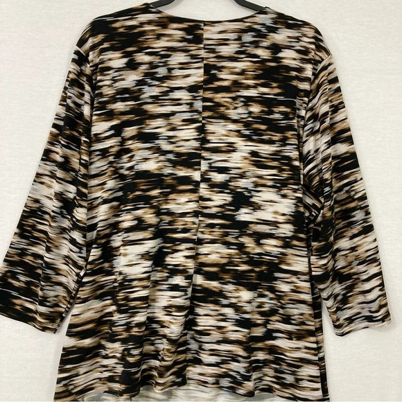 Calvin Klein Black Brown Stretch Wrap Top size 2X - Picture 8 of 10